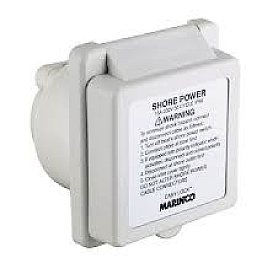 Marinco 16A Inlet Easy Lock Exp with Warning Label 230V Aftermarket