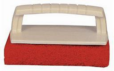 Scrub Pad with Handle (Medium) (Red)