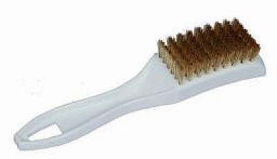 Small Plastic Utility Brush with Brass Bristles